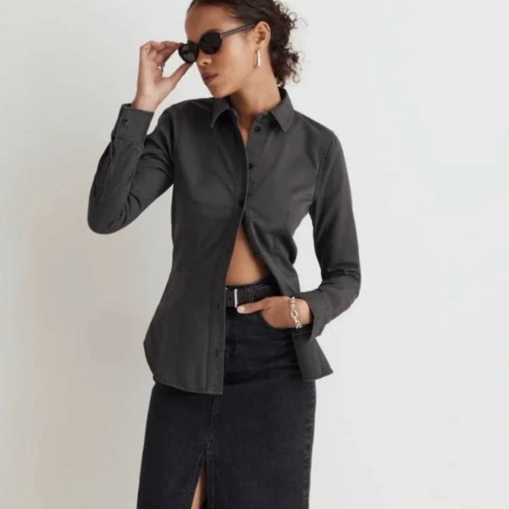 Madewell Black Button Down Shirt